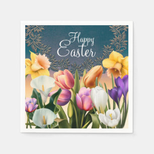 Spring Flowers Floral Lijst Elegant Chic Party Servetten