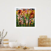 "Spring Flowers" Floral Waterverf Art Poster (Keuken)
