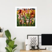 "Spring Flowers" Floral Waterverf Art Poster (Thuiskantoor)