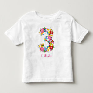 Spring Flowers Garden Pink Girl 3e verjaardag Kinder Shirts