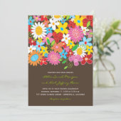 Spring Flowers Garden Whimsical Wedding Invite Kaart (Staand voorkant)