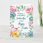 Spring Flowers Happy Easter Godmother Feestdagen Kaart (Voorkant)