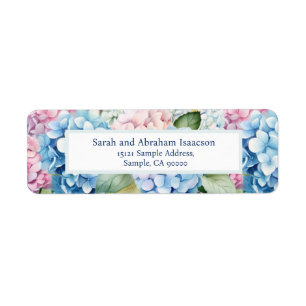 Spring Flowers Hydrangeas Retour Adreslabels Etiket