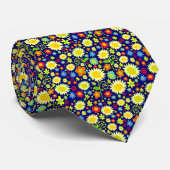 Spring Flowers II - Deep Navy Stropdas (Opgerold)