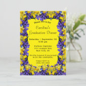 Spring Flowers Lijst Yellow Dinner Afstuderen Kaart (Staand voorkant)