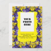 Spring Flowers Lijst Yellow Dinner Afstuderen Kaart (Achterkant)