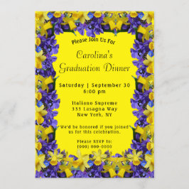 Spring Flowers Lijst Yellow Dinner Afstuderen Kaart