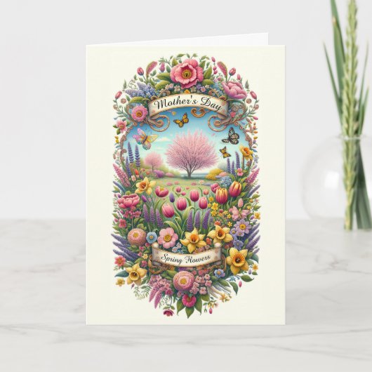 Spring Flowers Moederdag Gepersonaliseerd Kaart (Voorkant)