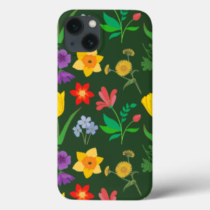 Spring Flowers Patroon iPhone 13 Hoesje