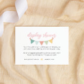 Spring Flowers Pink Butterfly Girl Display Shower Informatiekaartje