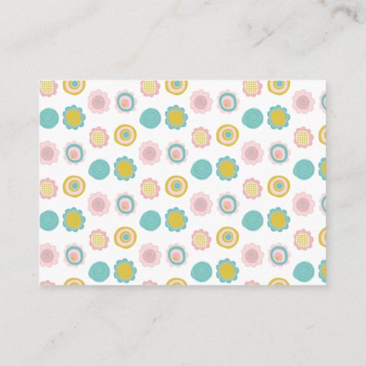 Spring Flowers Pink Butterfly Girl Display Shower Informatiekaartje (Achterkant)