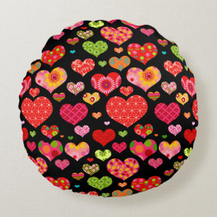 Spring Flowers Rainbow Love Hearts Rond Kussen
