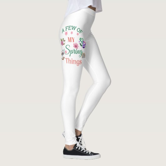 Spring Flowers Rainbow Quote Joggers Leggings (Rechts)