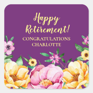 Spring Flowers Retirement Party Favoriet Label