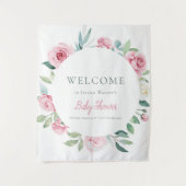 Spring Flowers Roze Circle Meisje Baby shower Wandkleed (Voorkant)