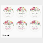 Spring Flowers Roze verlovingsfeest Dank je Ronde Sticker (Vel)
