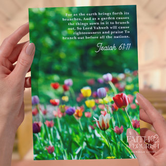 Spring Flowers Scripture Church Bulletin Sjabloon