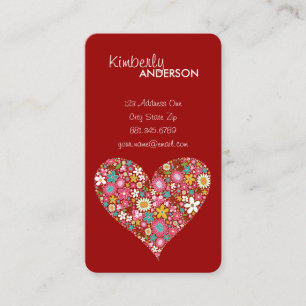 Spring Flowers Valentijn Heart Love Profile Card Visitekaartje