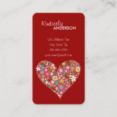 Spring Flowers Valentijn Heart Love Profile Card Visitekaartje (Voorkant)