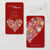 Spring Flowers Valentijn Heart Love Profile Card Visitekaartje (Voorkant / Achterkant)