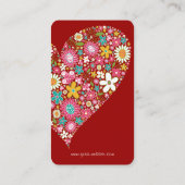 Spring Flowers Valentijn Heart Love Profile Card Visitekaartje (Achterkant)