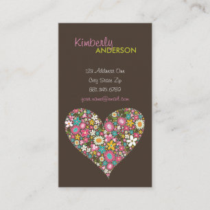 Spring Flowers Valentijn Heart Love Profile Card Visitekaartje