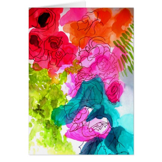 Spring Flowers watercolour abstract (Devant)