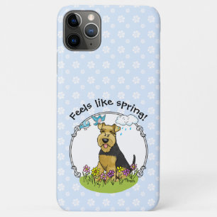 Spring Flowers Welsh Terrier Dog met Flowers Cute iPhone 11 Pro Max Hoesje