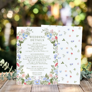 Spring Flowers Wildflowers Wreath Wedding Details Informatiekaartje