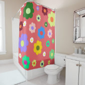 Spring Flowers Y2K Retro Patroon Douchegordijn (In situ)