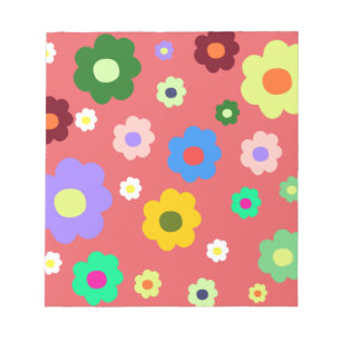 Spring Flowers Y2K Retro Patroon Notitieblok