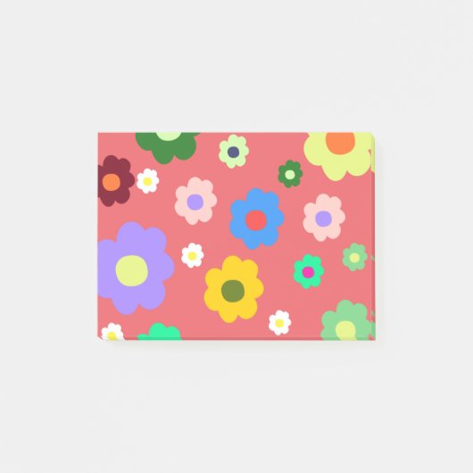 Spring Flowers Y2K Retro Patroon Post-it® Notes (Voorkant)
