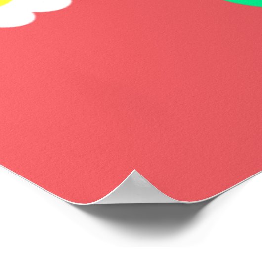 Spring Flowers Y2K Retro Patroon Poster (Hoek)