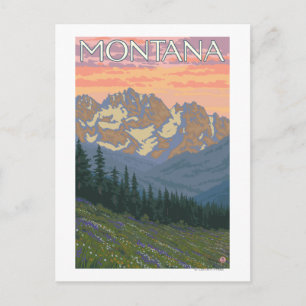 Spring FlowersMontanaVintage Travel Poster Briefkaart