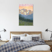 Spring FlowersMontanaVintage Travel Poster Canvas Afdruk (Insitu (Slaapkamer))