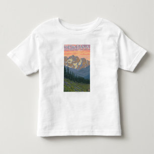 Spring FlowersMontanaVintage Travel Poster Kinder Shirts