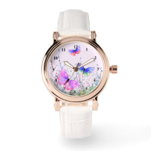 Spring Flying Butterflies horloge
