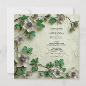 Spring Foliage Floral Wedding Invitation (Devant)