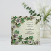 Spring Foliage Floral Wedding Invitation (Debout devant)
