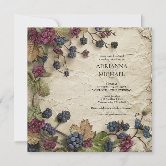 Spring Foliage Rustic Wedding Invitation (Devant)