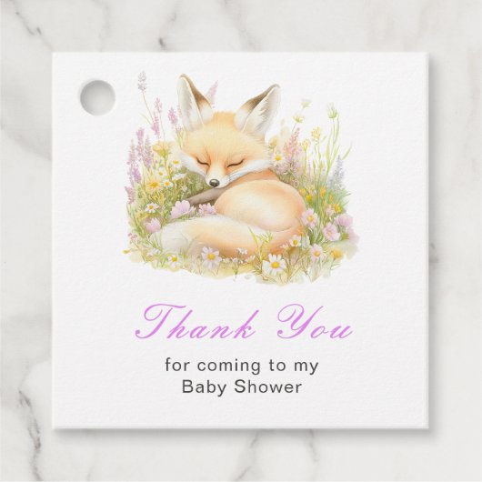 Spring Fox Baby Shower Bedankjes Labels (Voorkant)