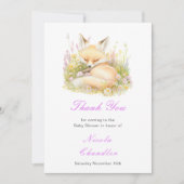 Spring Fox Baby shower Bedankkaart (Voorkant)