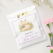 Spring Fox Baby shower Bedankzakje (Gezegeld)