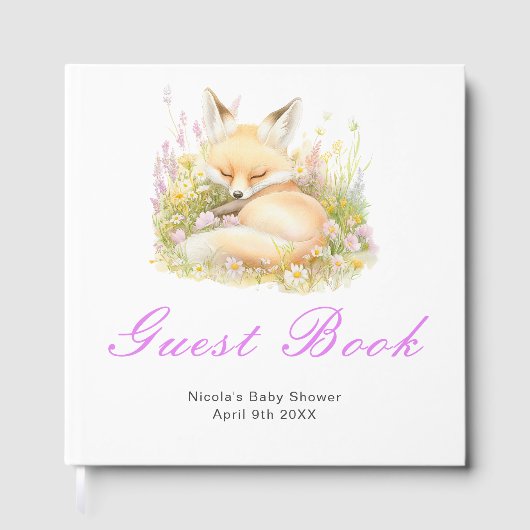 Spring Fox Baby Shower Guest Book Gastenboek (Voorkant)