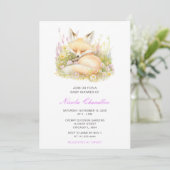 Spring Fox Baby shower Kaart (Staand voorkant)