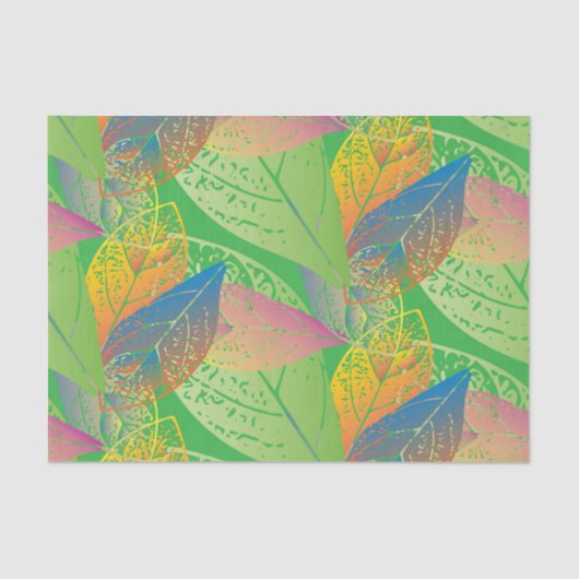Spring Fresh Green Leaves Pattern Tissuepapier (Voorkant)