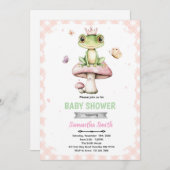 Spring frog baby shower invitation (Devant / Derrière)