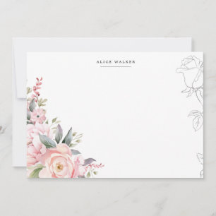 Spring Garde Blush Floral Stationery Note Kaart Notitiekaartje