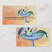 Spring Garden Birdbath Carte de visite (Devant / Derrière)