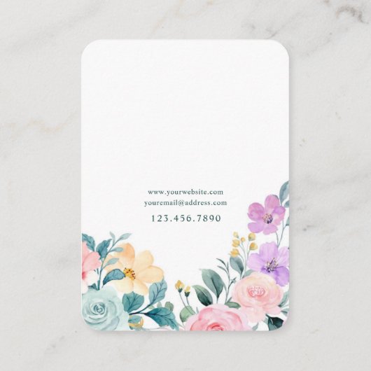 Spring Garden Bloemen Sieraden Display Kaart Visitekaartje (Achterkant)